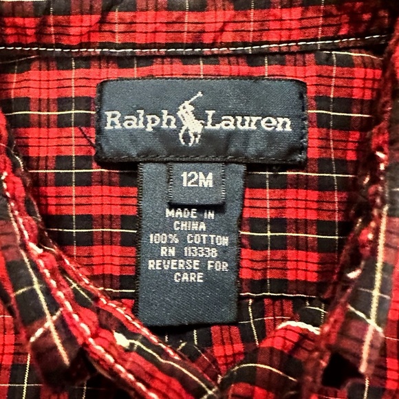 Ralph Lauren | Infant Tartan Plaid Button Down (12 mos) - Picture 4 of 4